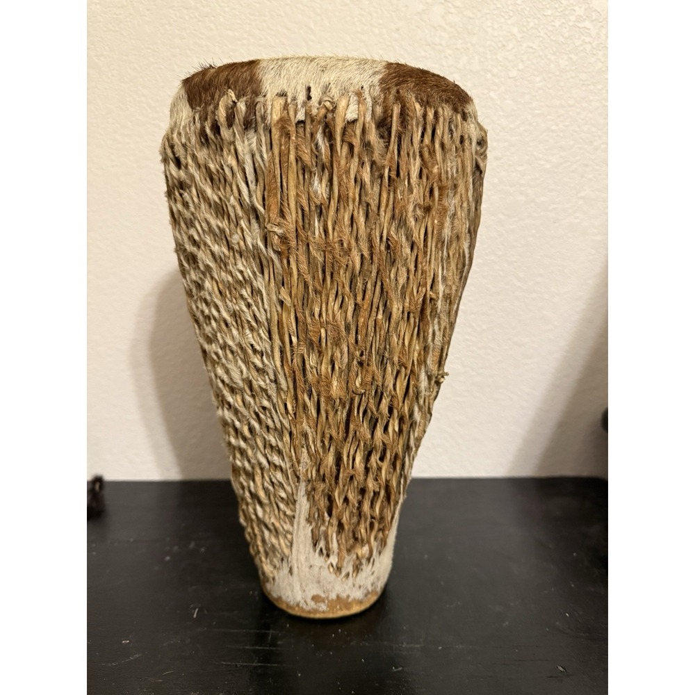 African Bongo Drum Zebra‎ Fur 12" Djembe